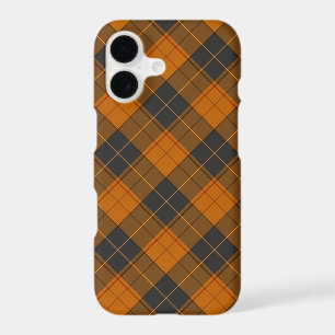 Simple tartan diagonal pattern in dark orange