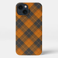 Simple tartan diagonal pattern in dark orange