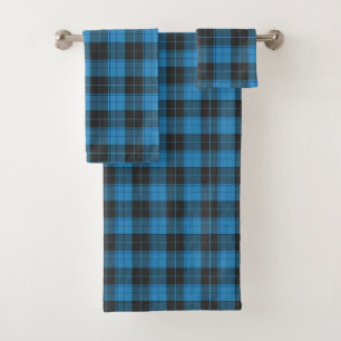 Simple Tartan Pattern in Dark Blue Bath Towel Set