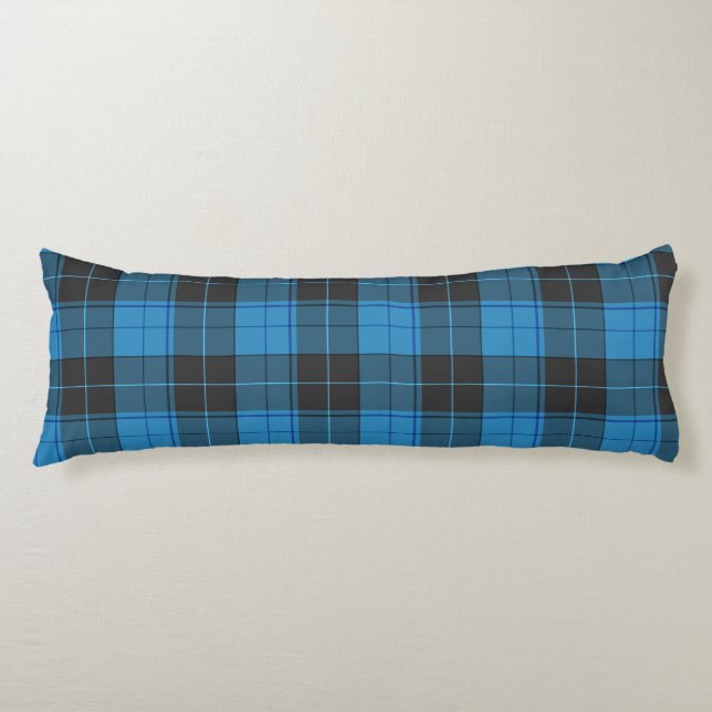 Simple Tartan Pattern in Dark Blue Body Cushion (Front)