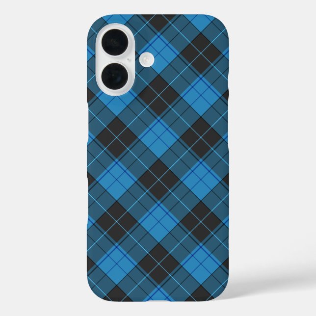 Simple Tartan Pattern in Dark Blue Case-Mate iPhone Case (Back)