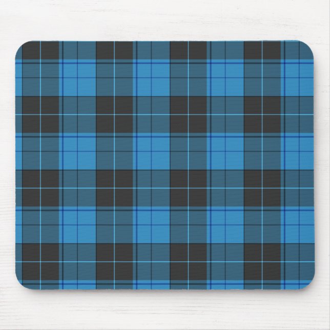 Simple tartan pattern in dark blue... mouse mat (Front)