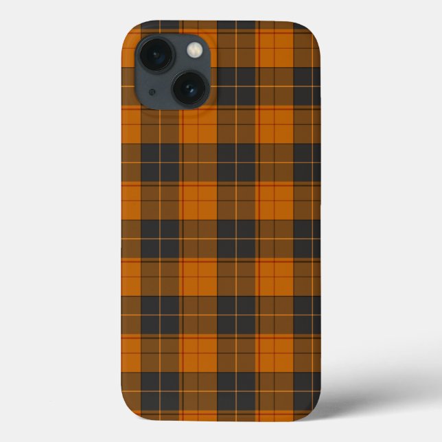 Simple tartan pattern in dark orange Case-Mate iPhone case (Back)