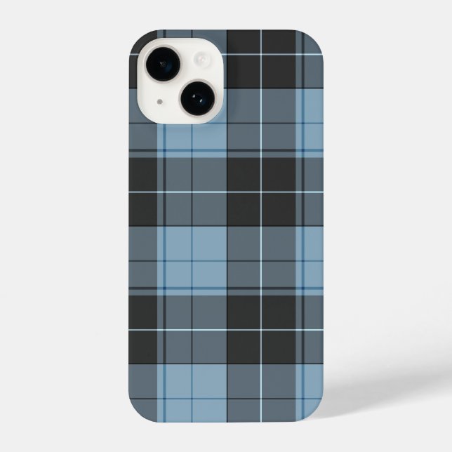 Simple tartan pattern in light blue iPhone case (Back)