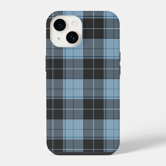 Simple tartan pattern in light blue iPhone case (Back)