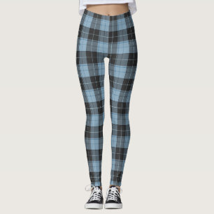 Simple tartan pattern in light blue leggings