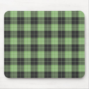 Simple tartan pattern in Light green Mouse Mat