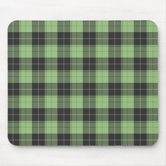 Simple tartan pattern in Light green Mouse Mat (Front)