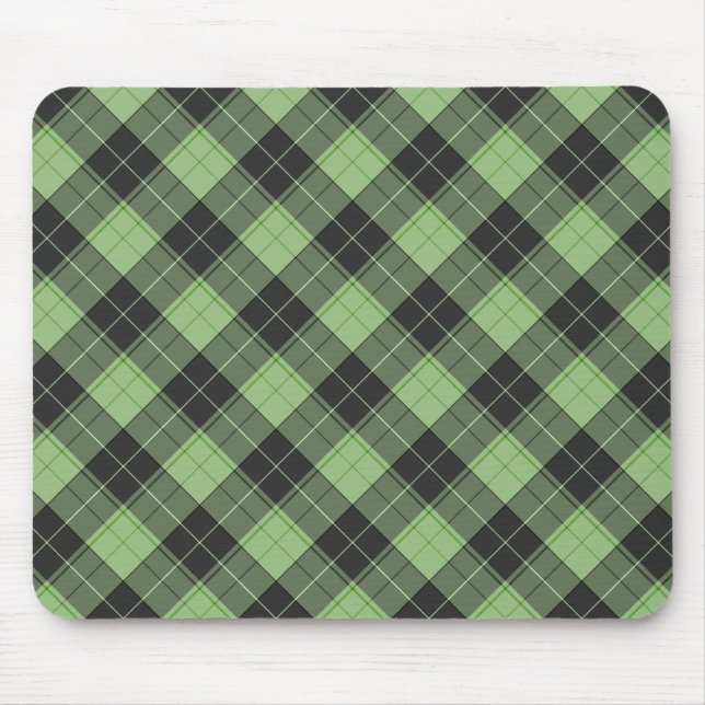 Simple tartan pattern in Light green Mouse Mat (Front)