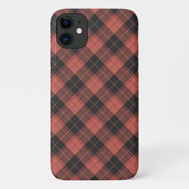 Simple tartan pattern in red Case-Mate iPhone case (Back)