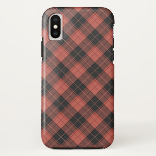 Simple tartan pattern in red iPhone x case