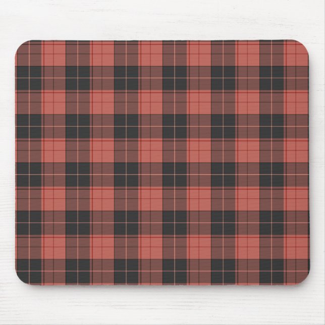 Simple tartan pattern in red mouse mat (Front)
