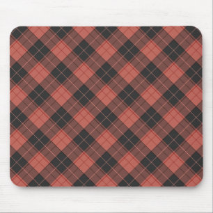 Simple tartan pattern in red mouse mat