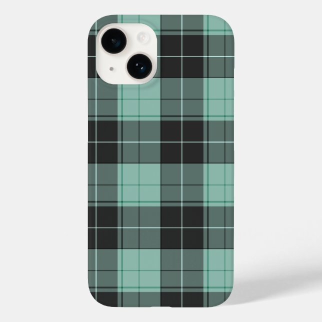 Simple tartan pattern in turquoise Case-Mate iPhone case (Back)