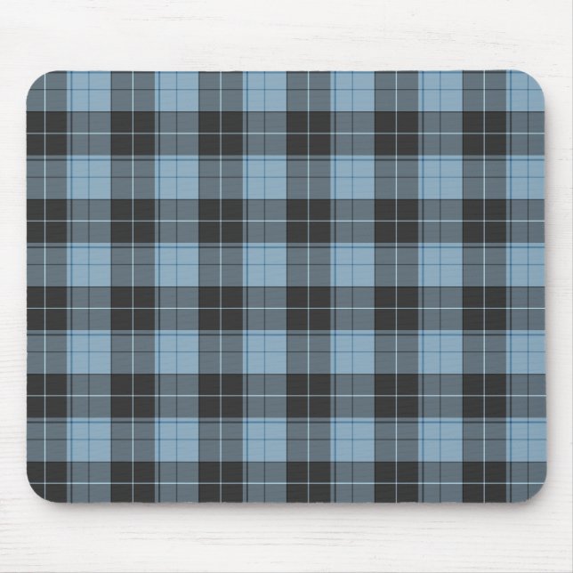 Simple tartan pattern in turquoise mouse mat (Front)