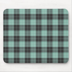 Simple tartan pattern in turquoise mouse mat