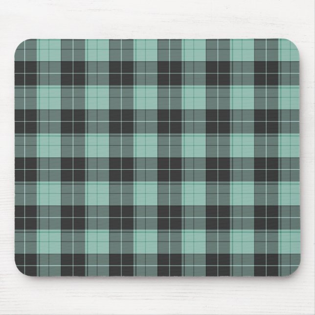 Simple tartan pattern in turquoise mouse mat (Front)