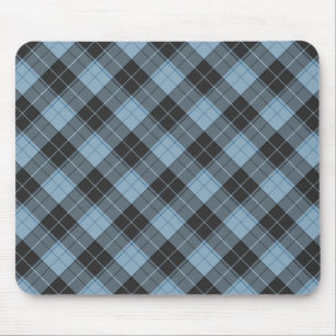 Simple tartan pattern in turquoise mouse mat