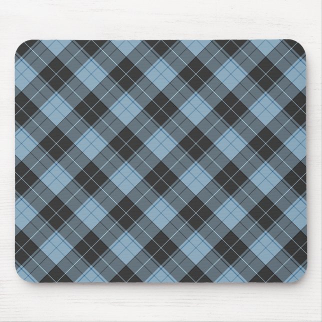 Simple tartan pattern in turquoise mouse mat (Front)