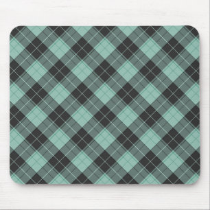 Simple tartan pattern in turquoise mouse mat
