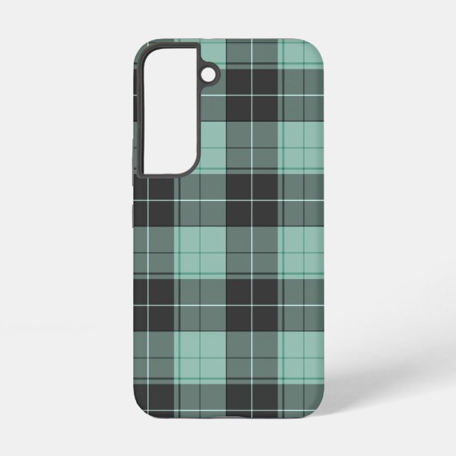 Simple tartan pattern in turquoise samsung galaxy s22 case (Back)