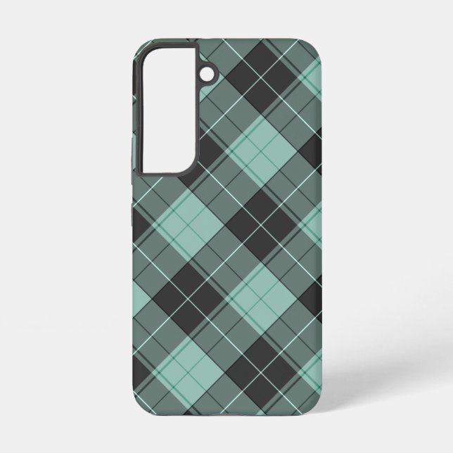 Simple tartan pattern in turquoise samsung galaxy  samsung galaxy s22 case (Back)