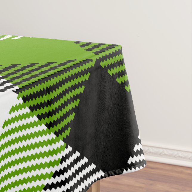 Simple Tartan Plaids Neon Green  Tablecloth (In Situ)