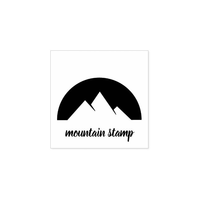 Simple Tattoo Sun Mountain Rubber Stamp (Imprint)