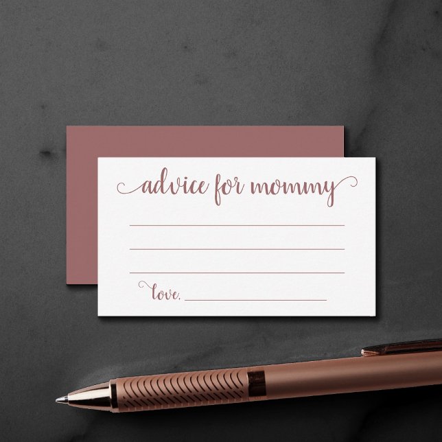 Simple Taupe Advice | Desert Rose Shower Keepsake Enclosure Card (Creator Uploaded)