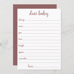 Simple Taupe Dear Baby   Desert Rose Keepsake Card