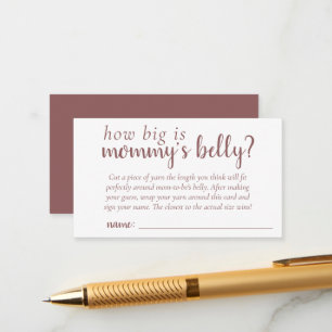 Simple Taupe Game Dessert Rose Mommys Belly Enclosure Card