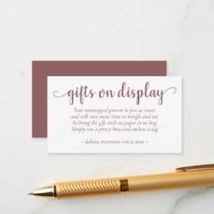 Simple Taupe Gifts on Display Desert Rose Event Enclosure Card