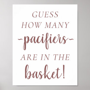 Simple Taupe How Many   Desert Rose Guessing Game Poster