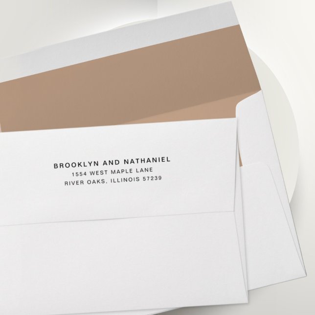 Simple Taupe Return Address Lined Envelope (Creator Uploaded)