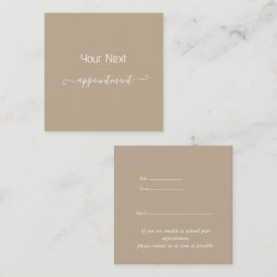 Simple Taupe Your Next Appointment Spa Salon Card