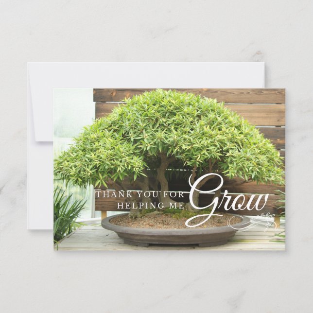 Simple Teacher Thank You Card with Bonsai (Front)