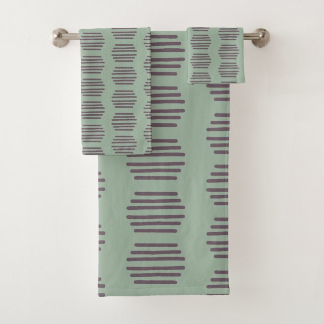 Simple Teal and Purple Bathroom Hand Towel (Insitu)