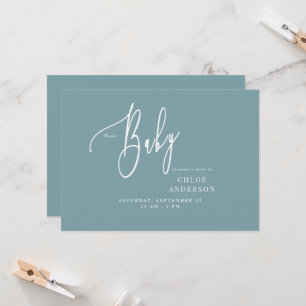 Simple Teal Baby Shower Invitation