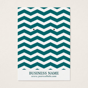 Simple Teal Chevron Stripes Earring Holder