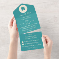 Simple Teal Customised Save The Date