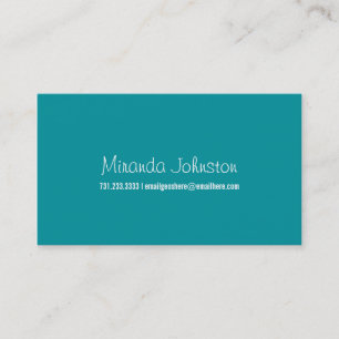 Simple Teal Design Calling Cards