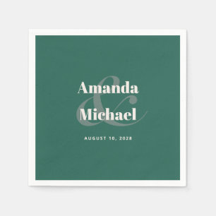 Simple Teal Modern Minimalist Wedding Napkin