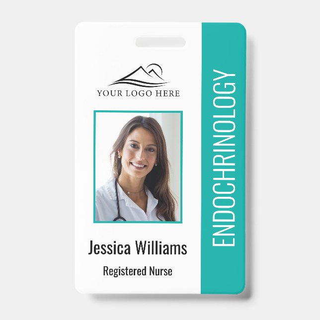 Simple Teal Nursing ID Badge (Front)