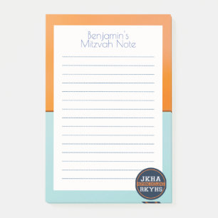 Simple Teal/Orange Mitzvot Post-it Notes