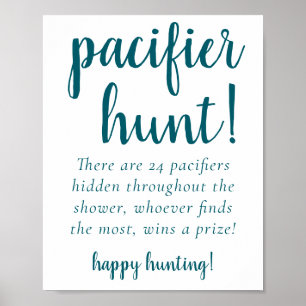 Simple Teal Pacifier Hunt   Midnight Green Game Poster