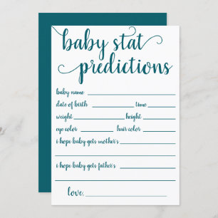 Simple Teal Prediction   Blue-Green Keepsake Card