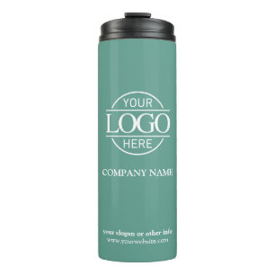 Simple Teal Promotional Company Business Logo Thermal Tumbler