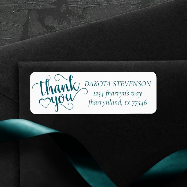 Simple Teal Script | Dark Green Thank You Address (Creator Uploaded)