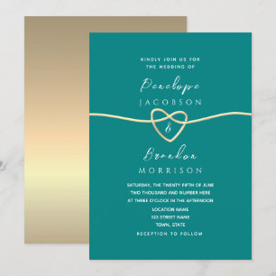Simple Teal Wedding Invitation