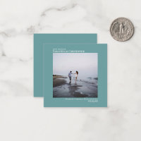 Simple Teal Wedding Save the Date Photo Mini
